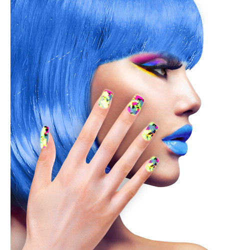 SET DE 12 ONGLES PATCHWORK FLUORESCENT