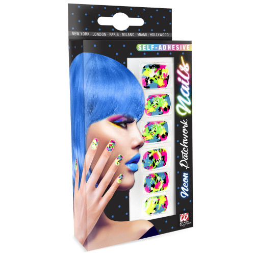 SET DE 12 ONGLES PATCHWORK FLUORESCENT