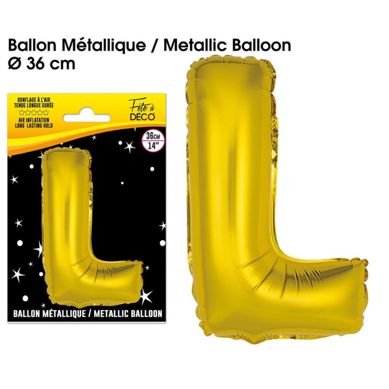 BALLON METAL.OR LETTRE L