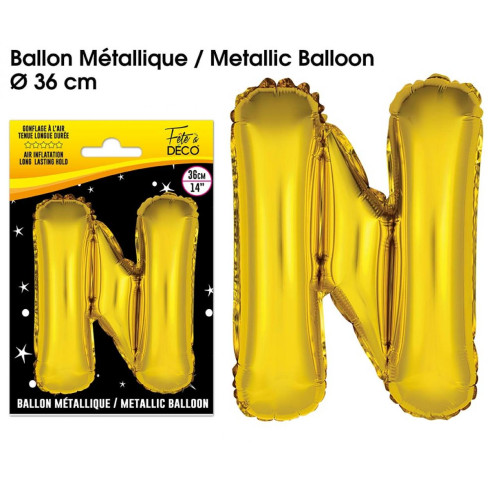 BALLON METAL.OR LETTRE N