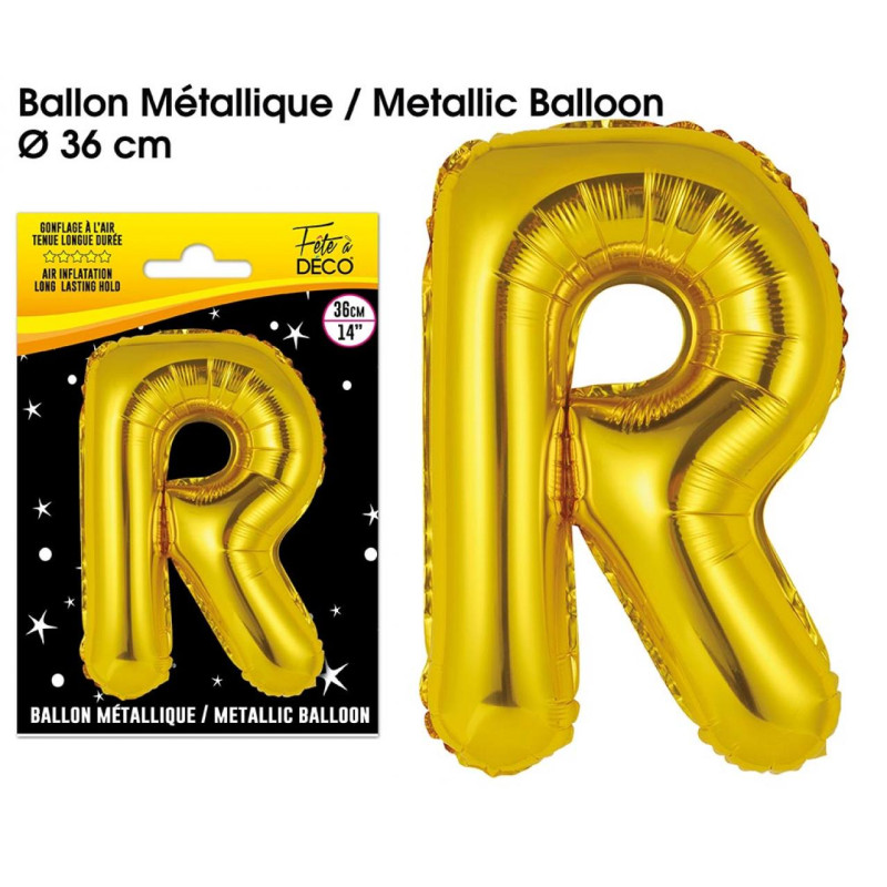 BALLON METAL.OR LETTRE R