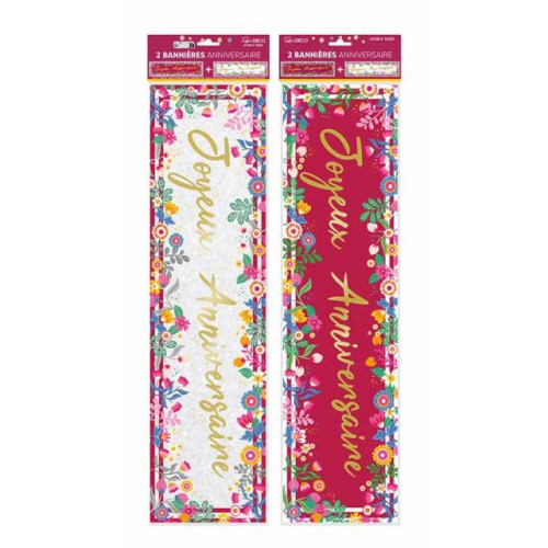 BANNIERE ANNIVERSAIRE FLORAL
