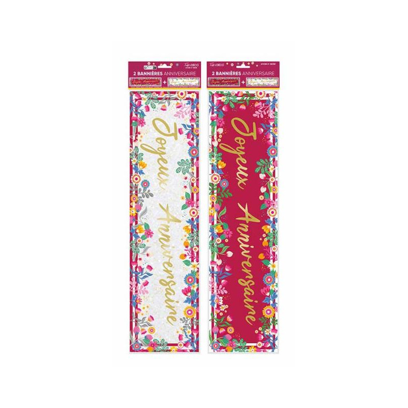 BANNIERE ANNIVERSAIRE FLORAL