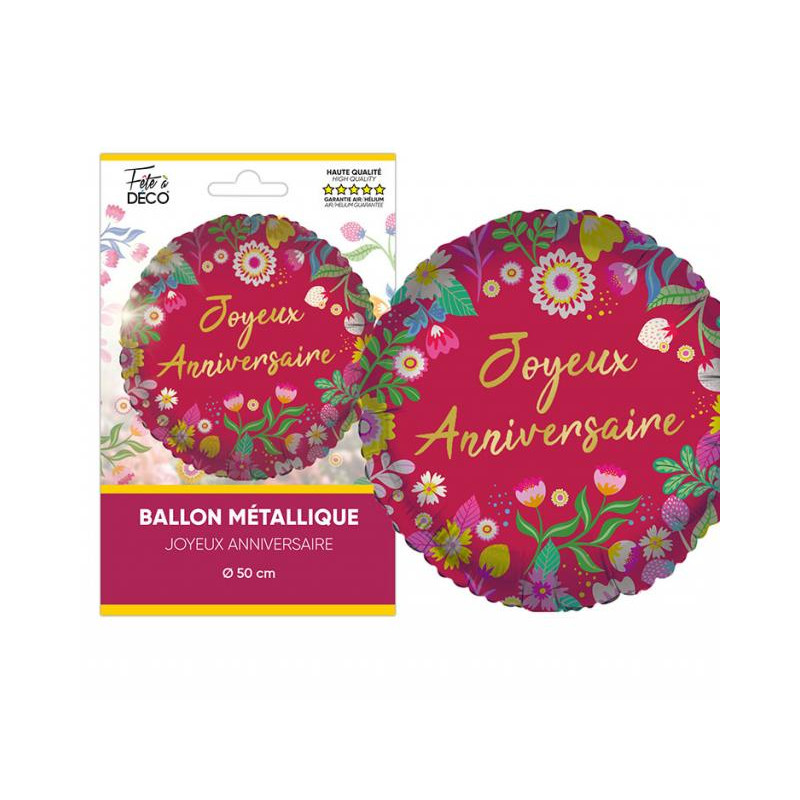BALLON METAL ROND FLORAL