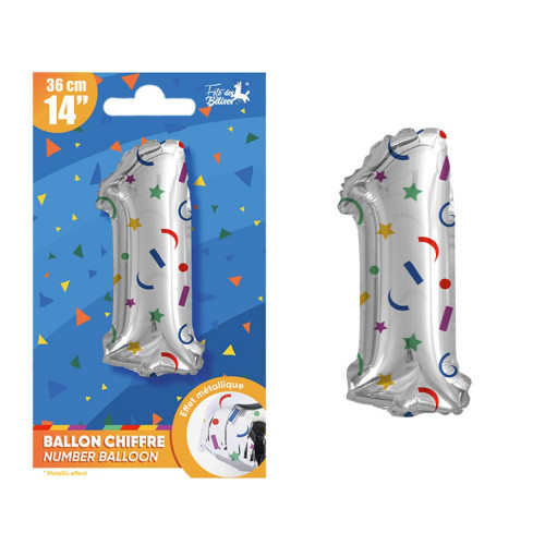 BALLON METALLIQUE CHIFFRE 1