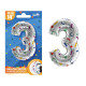 BALLON METALLIQUE CHIFFRE 3