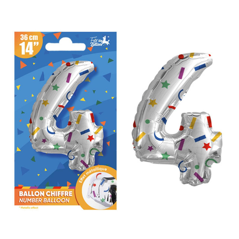 BALLON METALLIQUE CHIFFRE 4