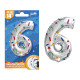 BALLON METALLIQUE CHIFFRE 6