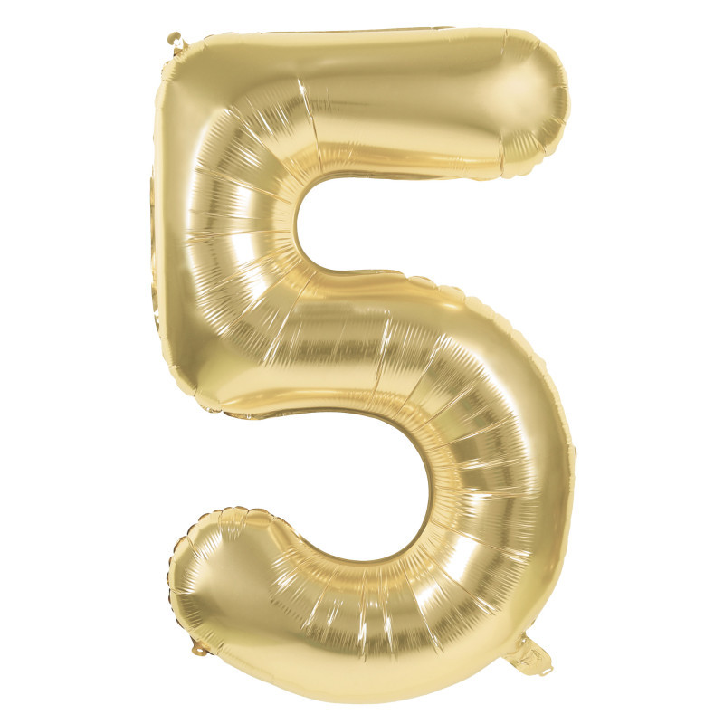 BALLON CHIFFRE 5 OR 86CM