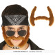 MOUSTACHE AVEC ROUFLAQUETTES MARRON