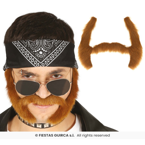 MOUSTACHE AVEC ROUFLAQUETTES MARRON