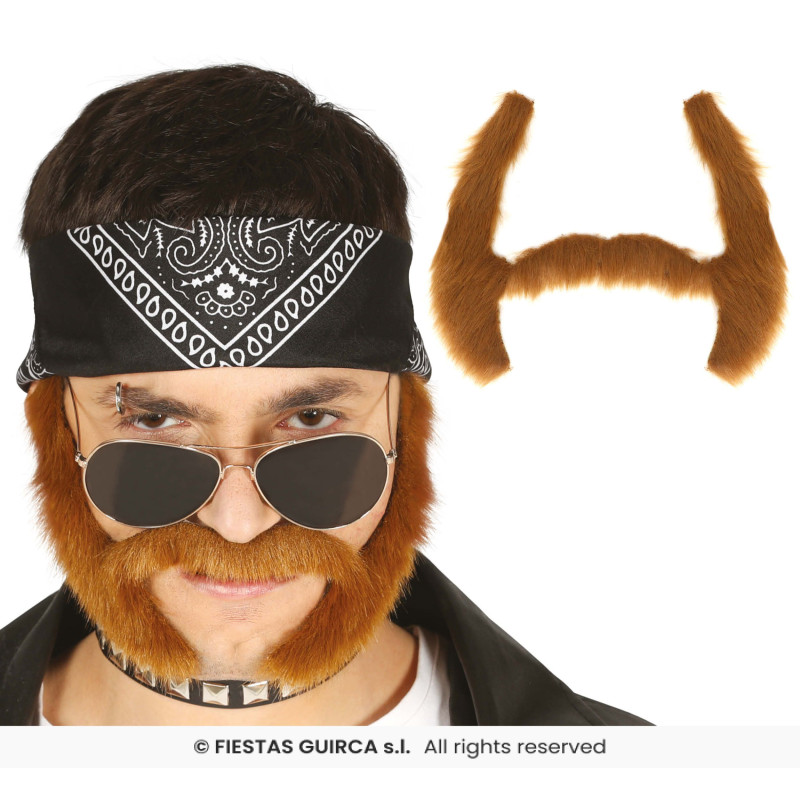 MOUSTACHE AVEC ROUFLAQUETTES MARRON