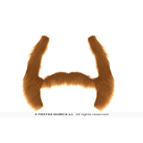 MOUSTACHE AVEC ROUFLAQUETTES MARRON