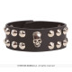 BRACELET CRÂNE SIMILCUIR NOIR