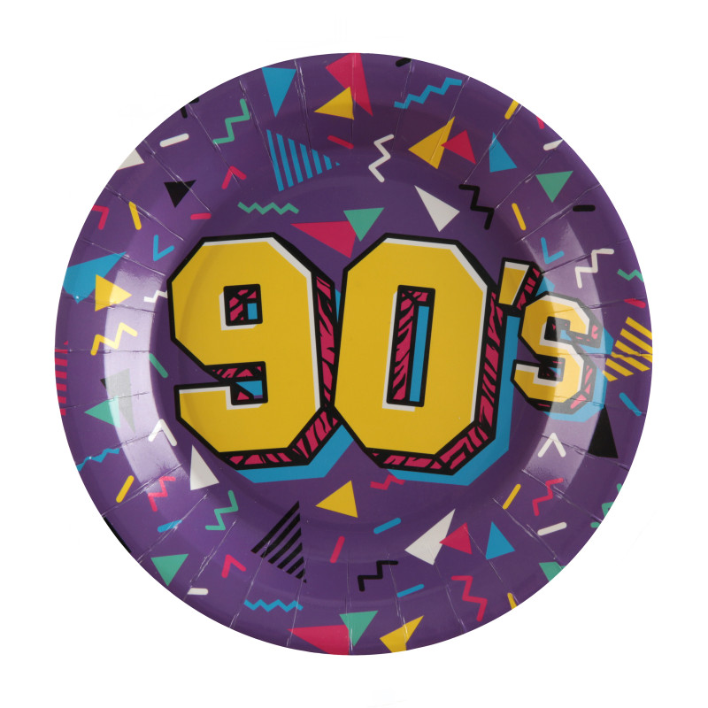 10 ASSIETTES 90'S MULTICOLORE