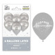 6 BALLONS METAL ARGENT ANNIVERSAIRE