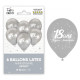 6 BALLONS METAL ARGENT 18 ANS