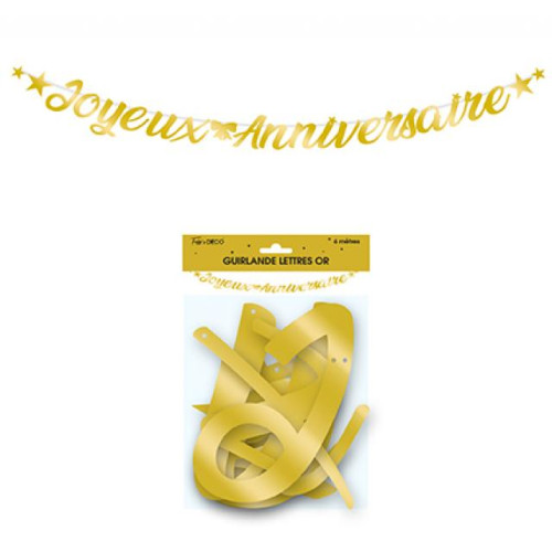 GUIRLANDE LETTRES J.ANNIV OR