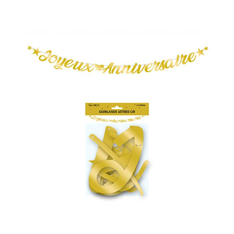 GUIRLANDE LETTRES J.ANNIV OR