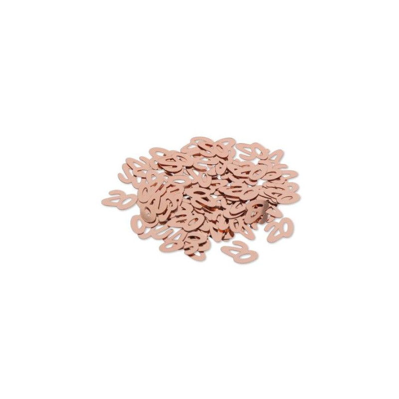 CONFETTIS METAL "20" ROSE GOLD
