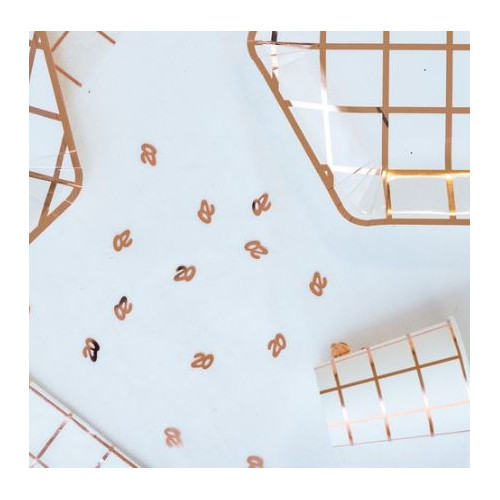 CONFETTIS METAL "20" ROSE GOLD