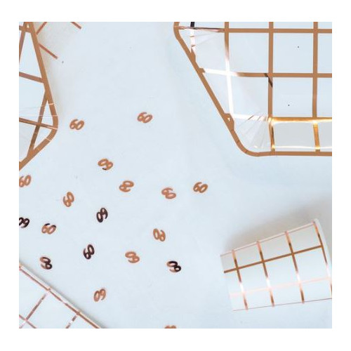 CONFETTIS METAL "60" ROSE GOLD