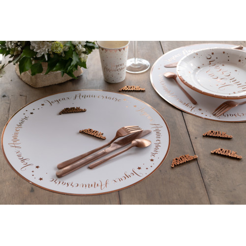10 CONFETTIS J.ANNIVERSAIRE ROSE GOLD