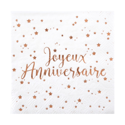 20 SERVIETTES JA ROSE GOLD