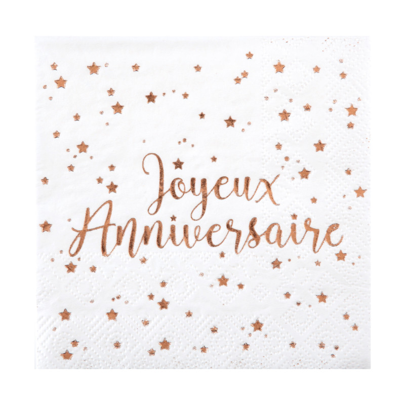 20 SERVIETTES JA ROSE GOLD