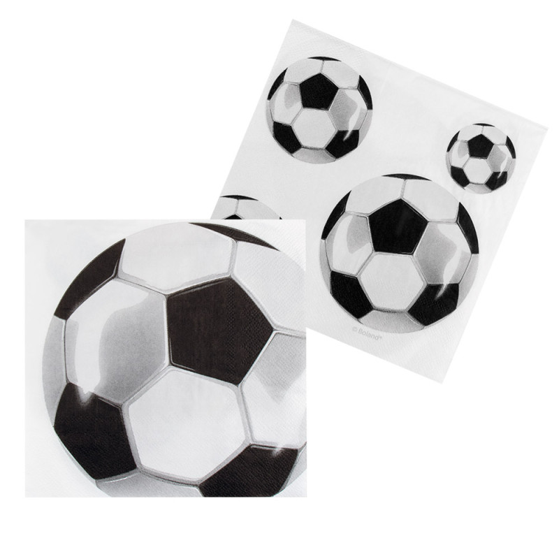 20 SERVIETTES FOOTBALL 33X33CM