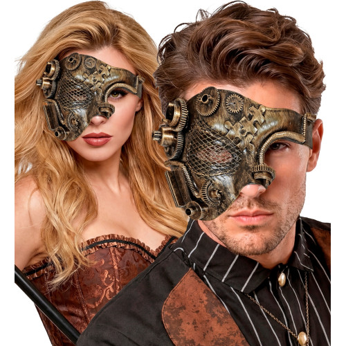 DEMI-MASQUE STEAMPUNK CUIVRE