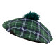BERET ECOSSAIS+POMPON VERT