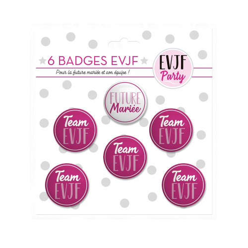 BADGES 6PCS EVJF PARTY