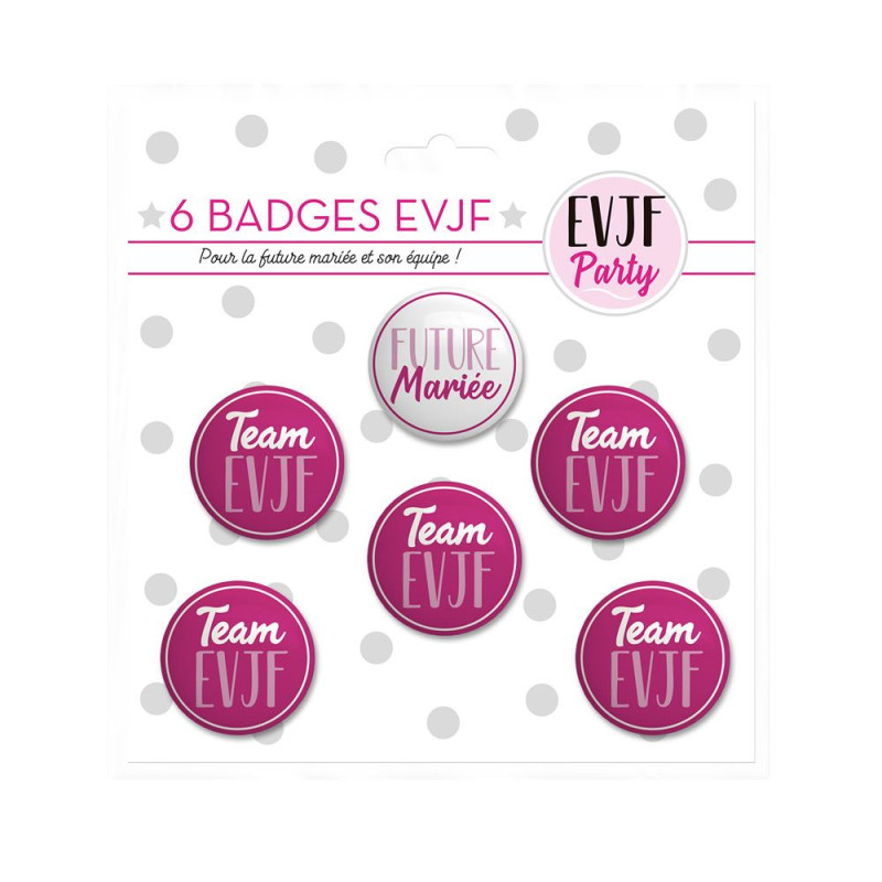 BADGES 6PCS EVJF PARTY