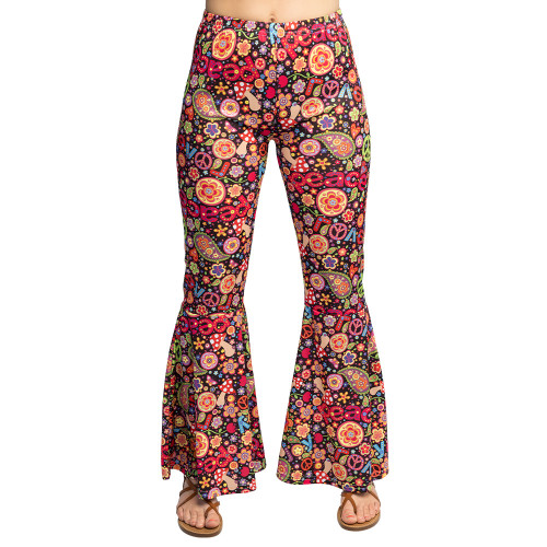 PANTALON FLARE FLOWER POWER (M)