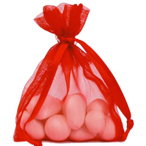 10 SAC ORGANZA ROUGE