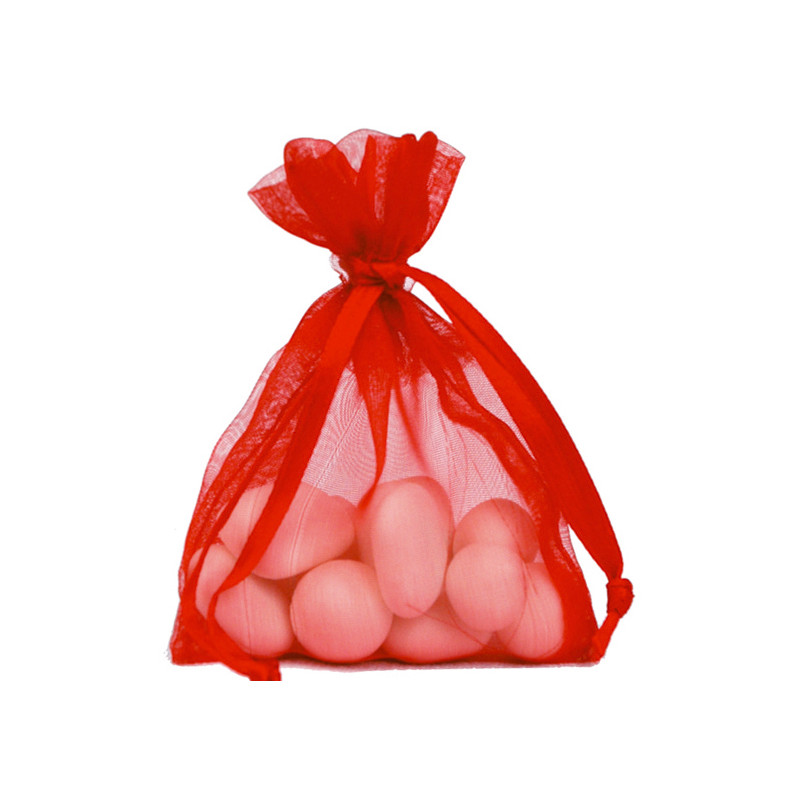 10 SAC ORGANZA ROUGE