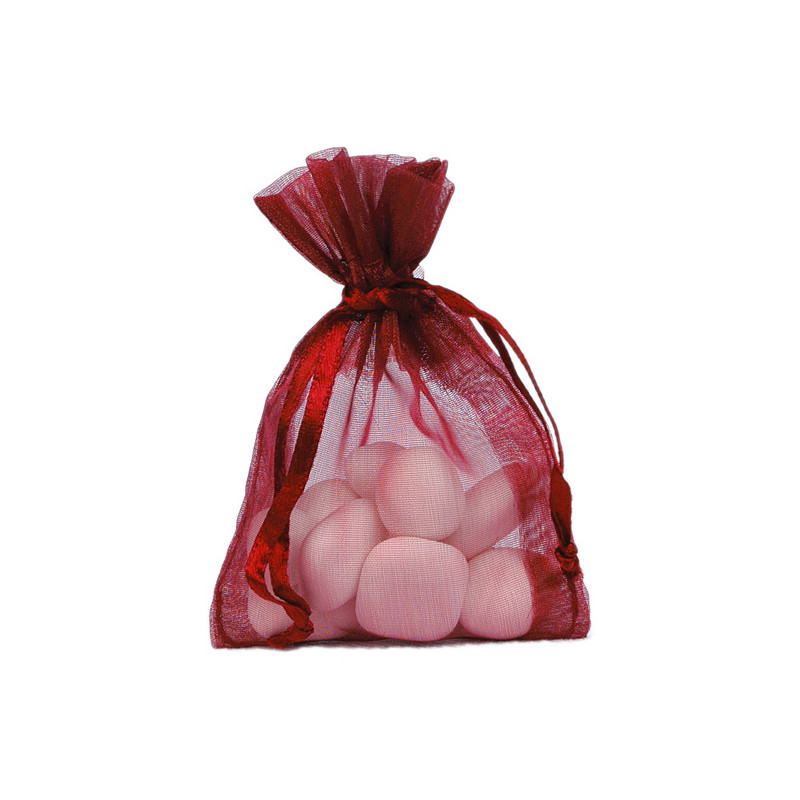 10 SAC ORGANZA BORDEAUX
