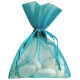 10 SAC ORGANZA BLEU CANARD