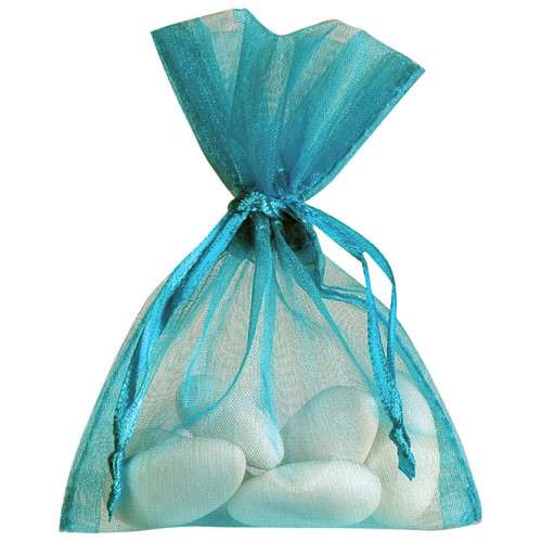 10 SAC ORGANZA BLEU CANARD