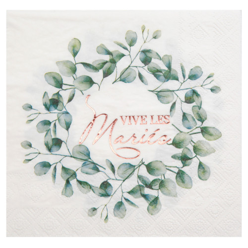 20 SERVIETTES BUCOLIQUE VERT