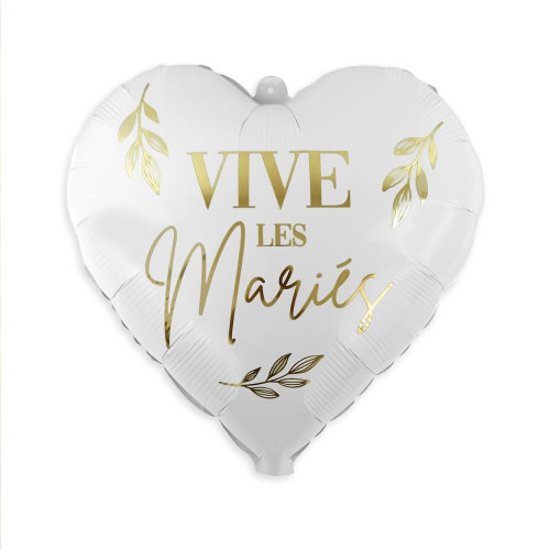 BALLON COEUR "VIVE LES MARIES"
