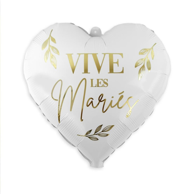 BALLON COEUR "VIVE LES MARIES"