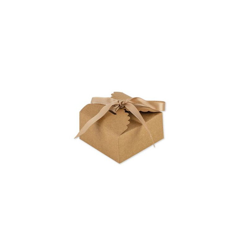 10 BTES KRAFT 7X3.5CM +RUBANS
