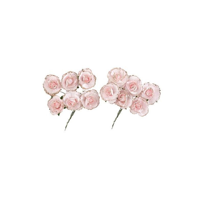 12 ROSES CHAMP PAIL/TIGE 3.5CM