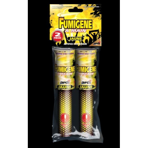 FUMIGENE A MAIN JAUNE X2