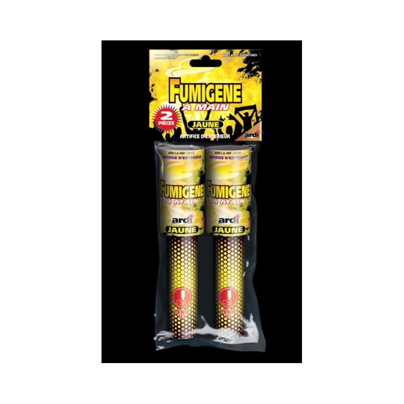 FUMIGENE A MAIN JAUNE X2
