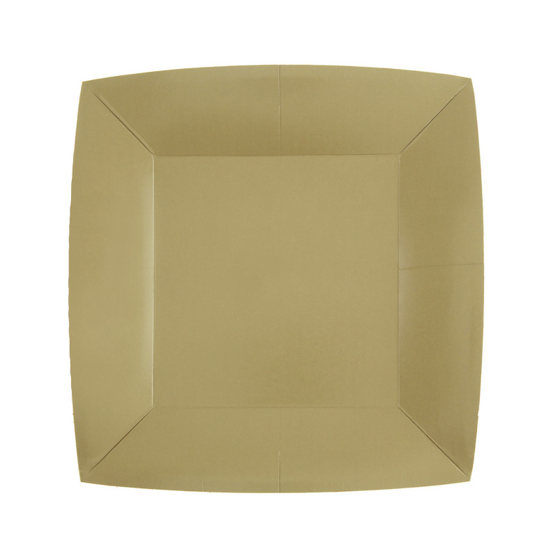10 ASSIETTES CARRE NATUREL PM
