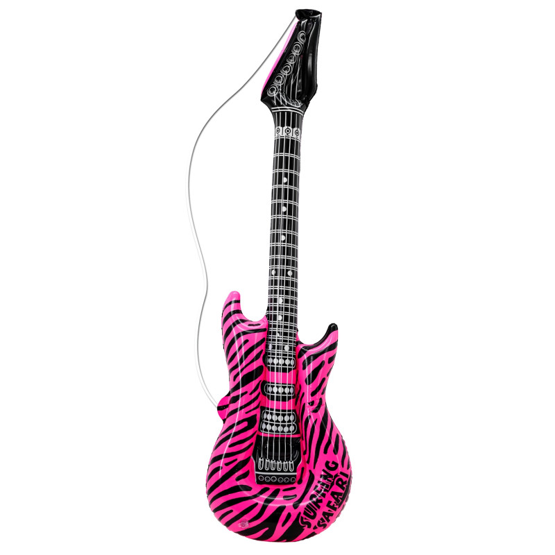 GUITARE GONFLABLE ZEBRE ROSE
