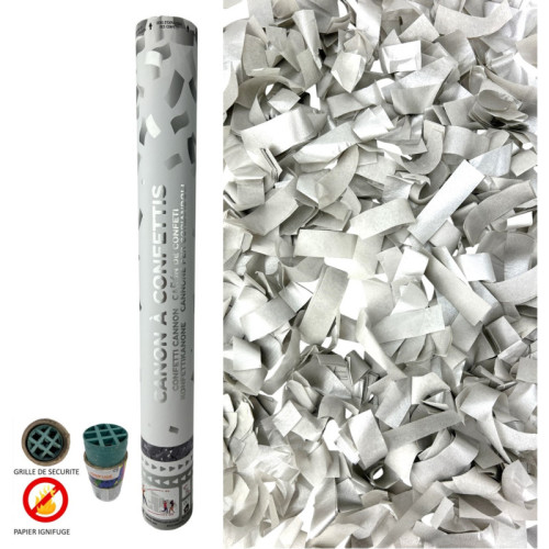 CANON CONFETTIS 80CM ARGENT